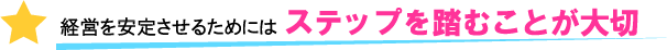 経営を安定させるためにはステップを踏むことが大切